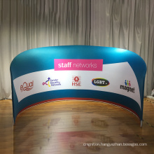 Customized portable semi-circle exhibition booth bacdrop tension fabric wall display stand for trade fair